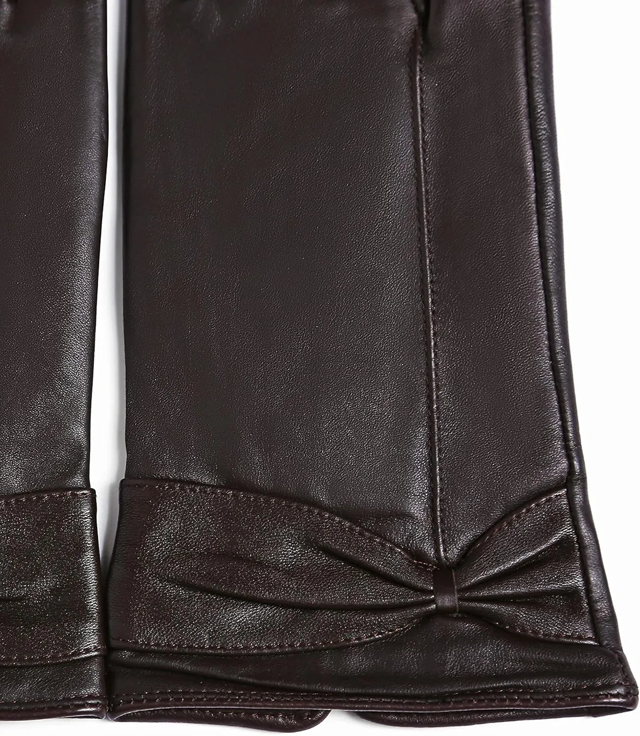 YISEVEN Women's Touchscreen Lambskin Dress Leather Gloves with Knot