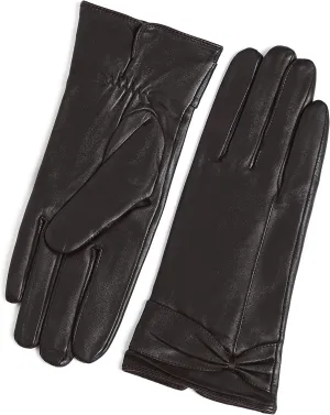 YISEVEN Women's Touchscreen Lambskin Dress Leather Gloves with Knot