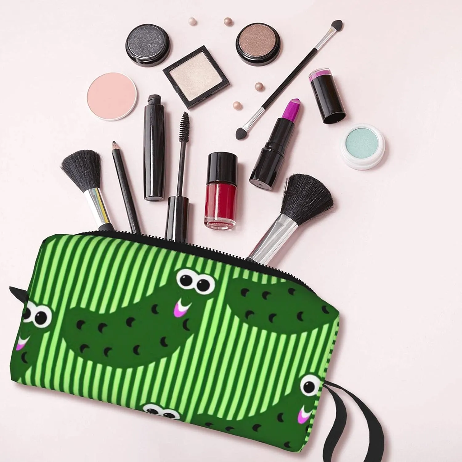 YISHOW Cute Pickles Makeup Bag Adorable Travel Cosmetic Toiletry Organizer Case For Women