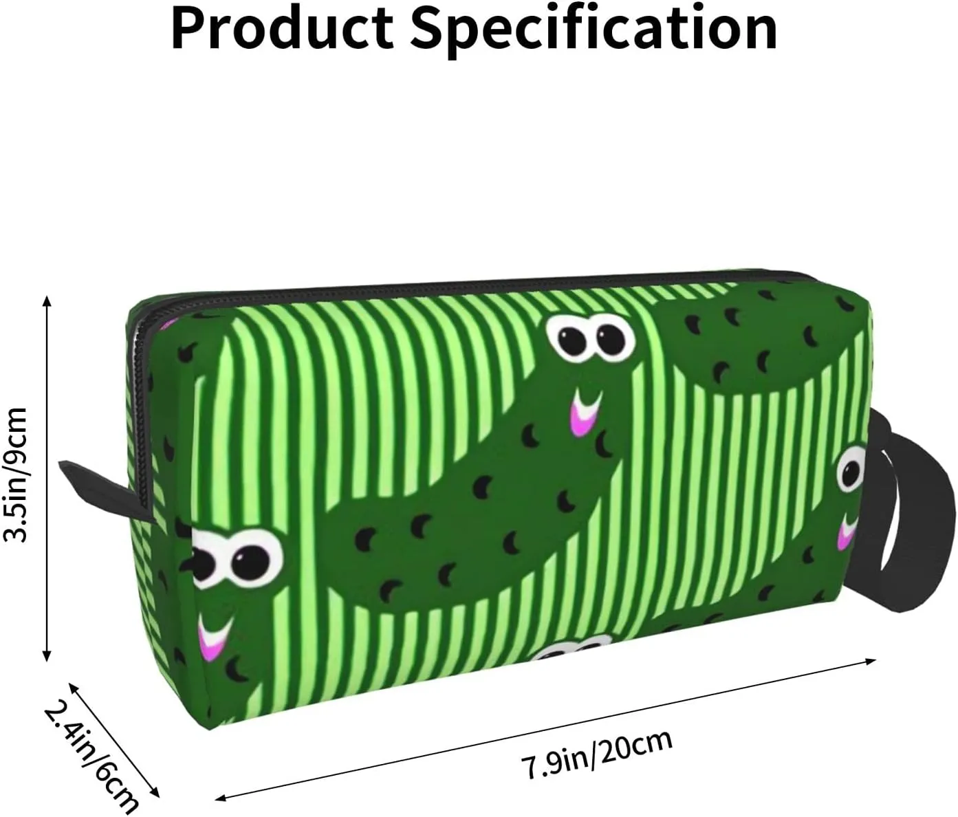 YISHOW Cute Pickles Makeup Bag Adorable Travel Cosmetic Toiletry Organizer Case For Women