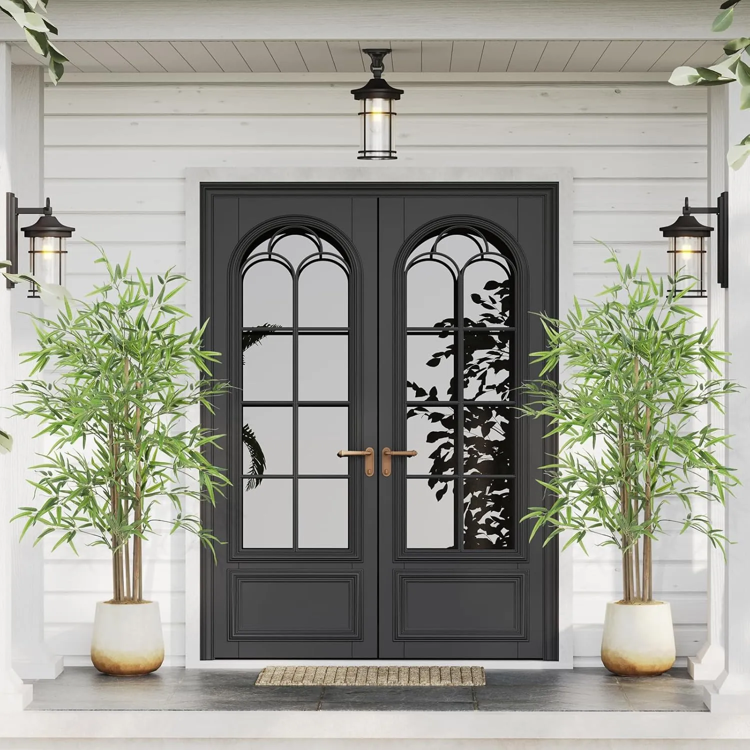 YOLEO Artificial Bamboo Tree 5FT Tall Faux Silk Plant for Home Office Indoor Outdoor Decor Fake Bamboo Tree with Lifelike Leaves