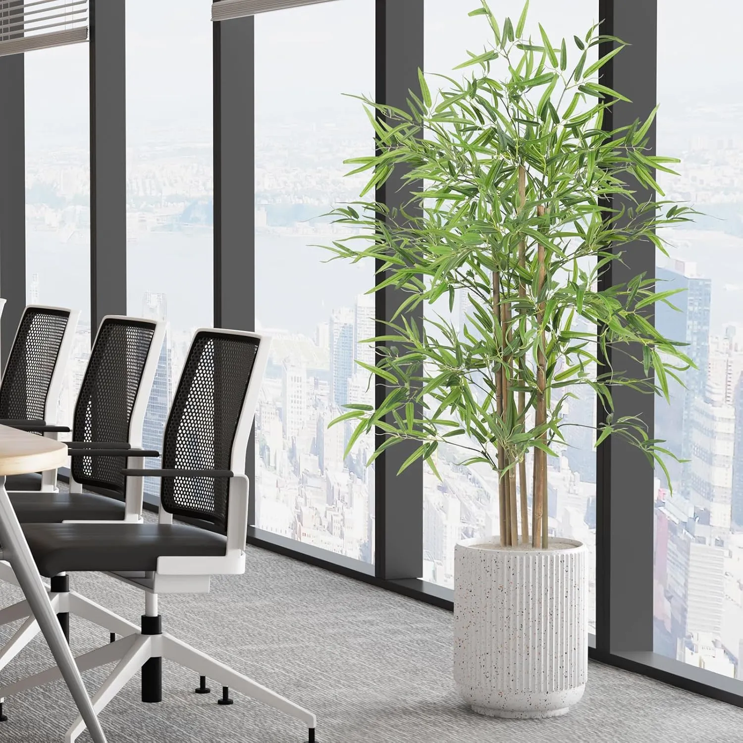 YOLEO Artificial Bamboo Tree 5FT Tall Faux Silk Plant for Home Office Indoor Outdoor Decor Fake Bamboo Tree with Lifelike Leaves