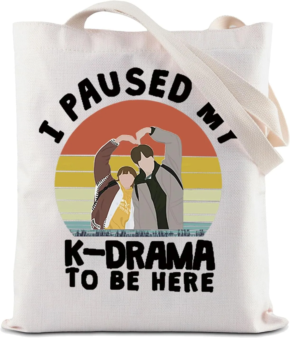 ZJXHPO K Drama Gift for Korean TV Show Fans I Paused My KDrama To Be Here K Drama Cosmetic Bag Korean Lover Gift (KDrama Tote)
