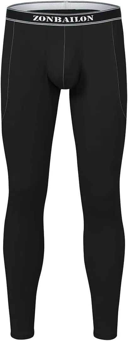 ZONBAILIN Mens Thermal Underwear Bamboo Viscose Long Johns Bottoms Base Layer Pants