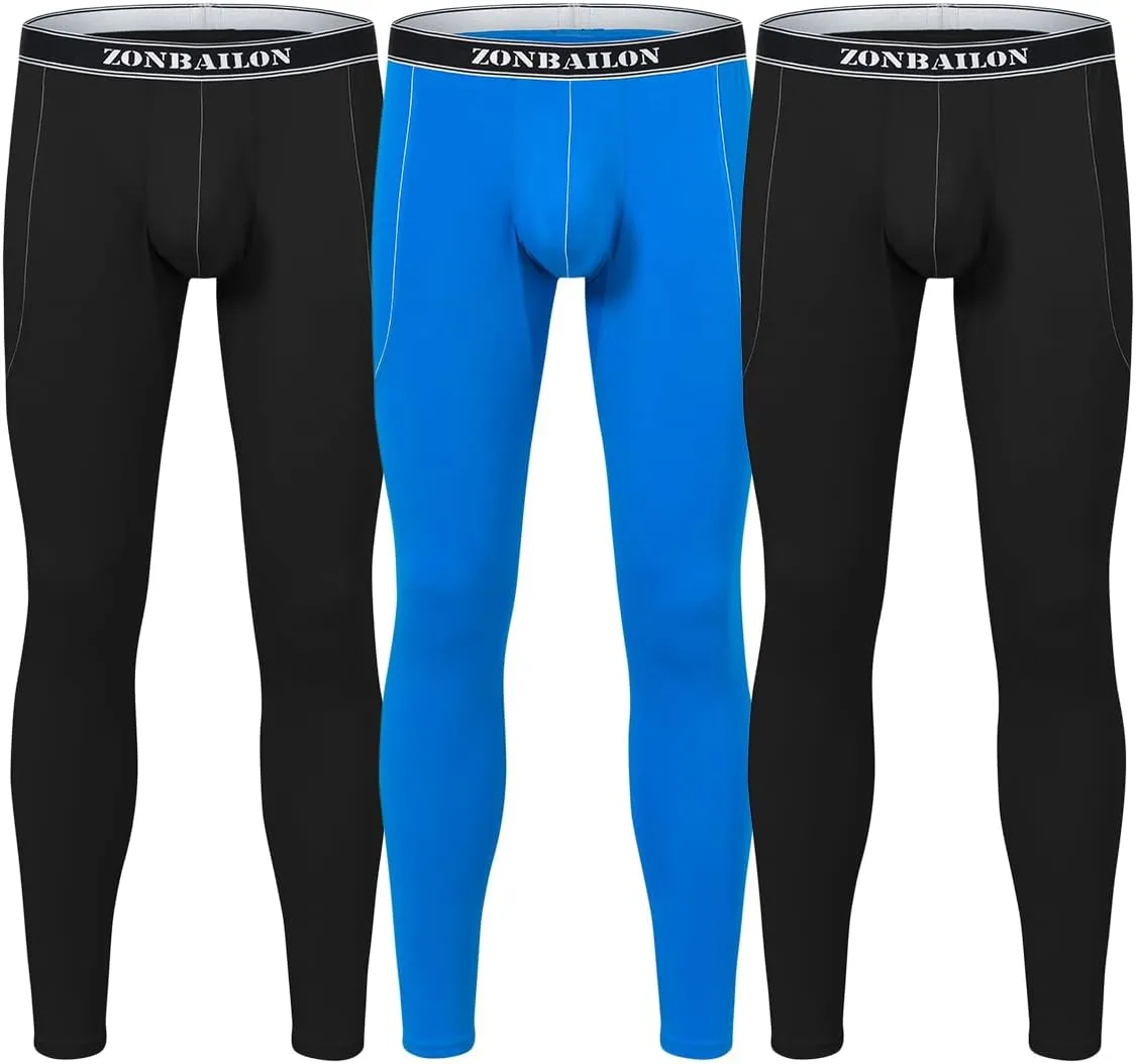 ZONBAILIN Mens Thermal Underwear Bamboo Viscose Long Johns Bottoms Base Layer Pants