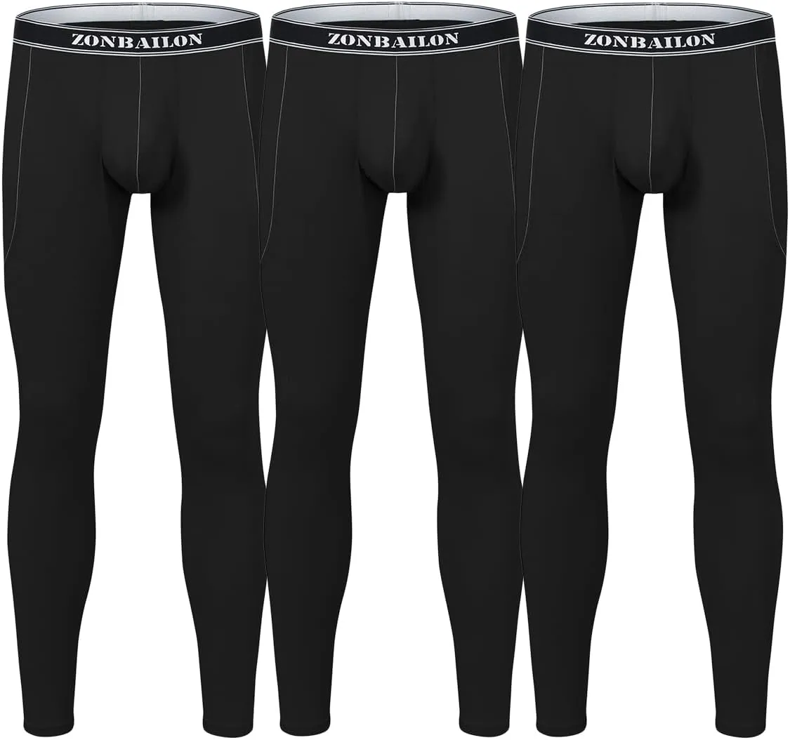 ZONBAILIN Mens Thermal Underwear Bamboo Viscose Long Johns Bottoms Base Layer Pants